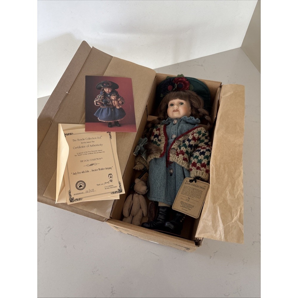 2000 Boyds Bear Yesterdays Child Judy Dee With‎ John Sweater Weather Doll 4816
